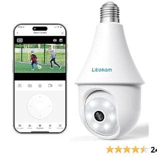 litokam 4MP Light Bulb Security Cameras Wireless Outdoor .